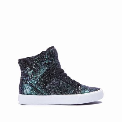 Női Supra SKYTOP Magasszárú Cipő HU841053 Türkiz Fekete